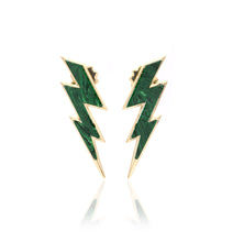 Load image into Gallery viewer, &quot;FULMINI&quot; - 18KT YELLOW GOLD/ MALACHITE