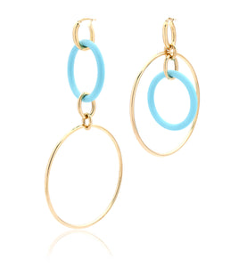 "ORBITE" - 18KT YELLOW GOLD - TURQUOISE LINKS LARGE
