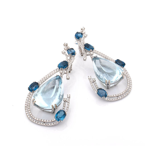 "BLUE SWANS" - 18KT WHITE GOLD - AQUAMARINE