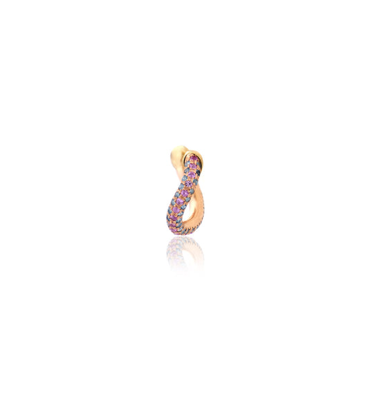 "MARJ" - EAR CUFFS - 18KT GOLD - TOPAZ - PINK SAPPHIRES