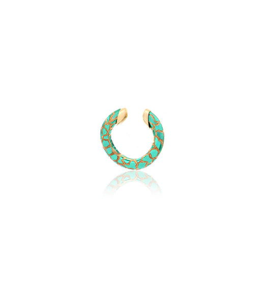 "MARJ" - EAR CUFFS - 18KT GOLD - STERLING SILVER - MACULATED - GREEN