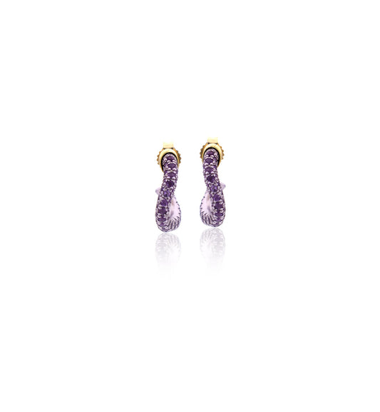 WAVE COLLECTION EARRINGS - 18KT GOLD - AMETHYSTS