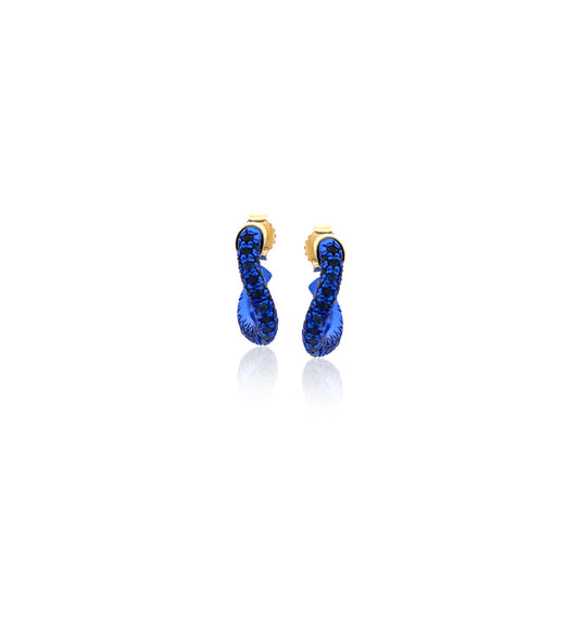 WAVE COLLECTION EARRINGS - 18KT GOLD - BLUE SAPPHIRES