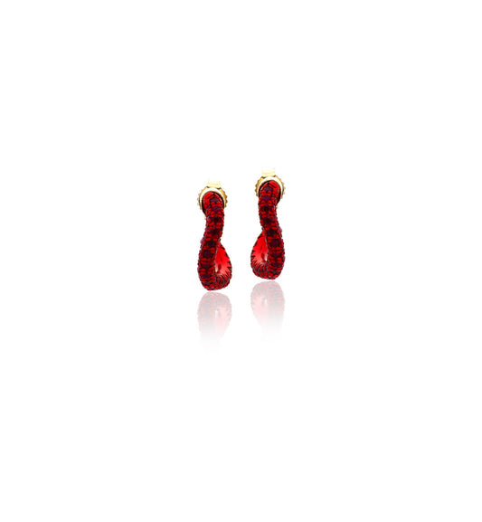 WAVE COLLECTION EARRINGS - 18KT GOLD - RUBIES