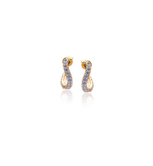 WAVE COLLECTION EARRINGS - 18KT GOLD - TOPAZ