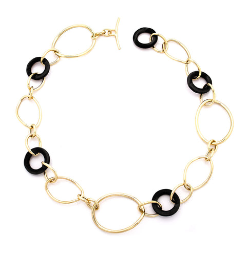 STELLA COLLECTION 18KT GOLD NECKLACE - ONYX