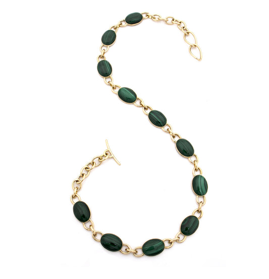 "MARISA" - 18KT YELLOW GOLD AND MALACHITE