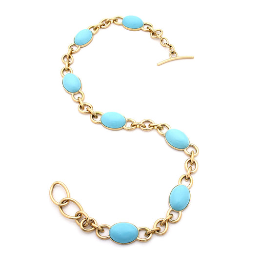"MARISA" - 18KT YELLOW GOLD AND TURQUOISE