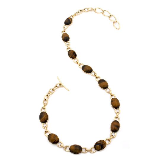 "MARISA" - 18KT YELLOW GOLD AND TIGER EYE
