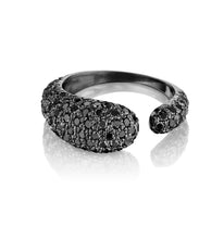 Load image into Gallery viewer, GOCCE COLLECTION BLACK DIAMONDS RING - BLACK RHODIUM
