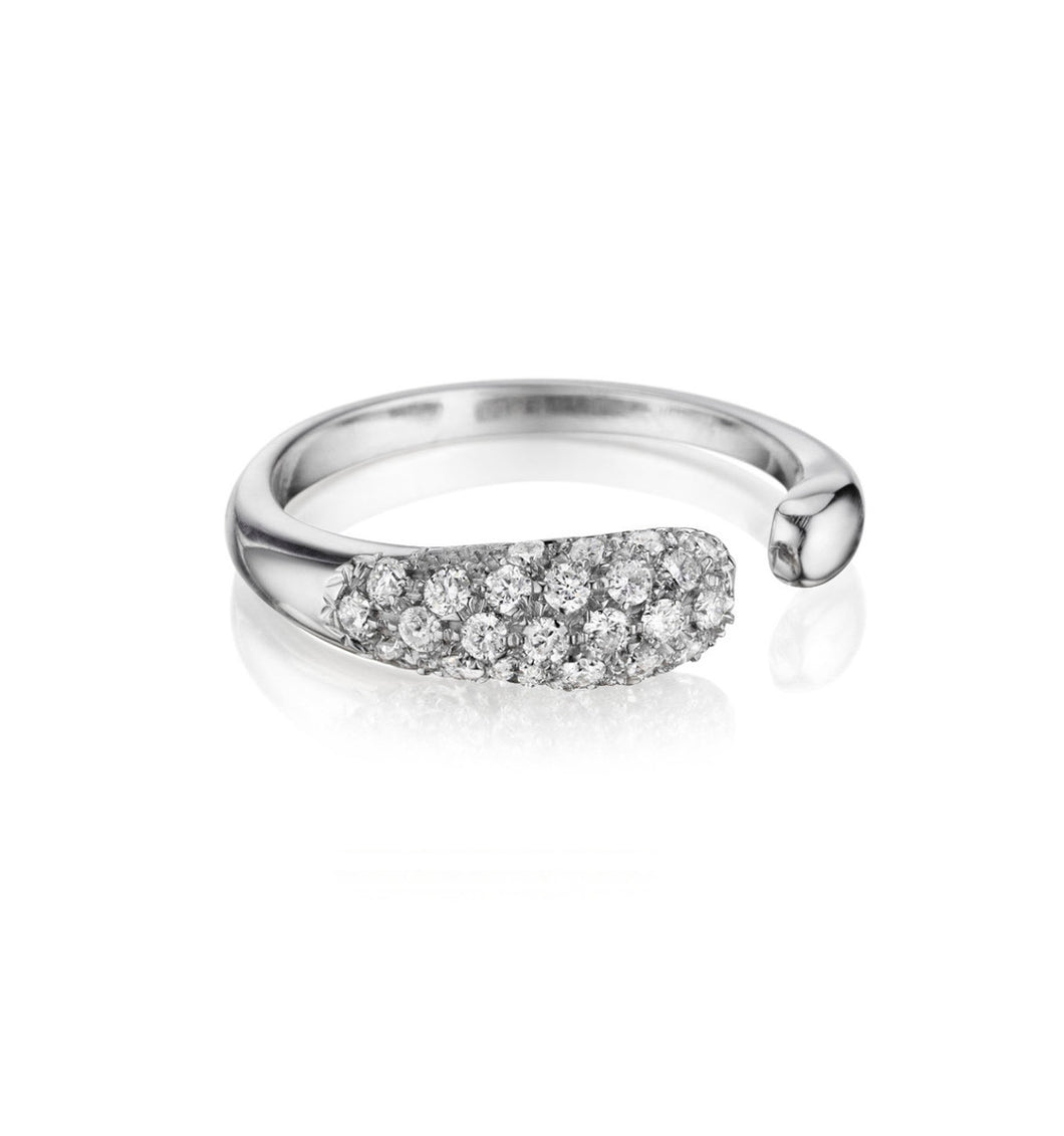 GOCCE COLLECTION WHITE DIAMONDS RING - 18KT WHITE GOLD - SMALL