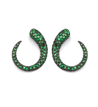 Load image into Gallery viewer, GOCCE COLLECTION TSAVORITE EARRINGS - BLACK RHODIUM