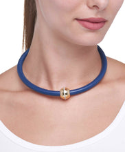 Load image into Gallery viewer, BARBARELLA COLLECTION NECKLACE - BLUE LEATHER