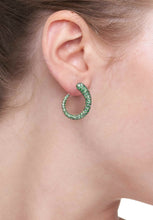 Load image into Gallery viewer, GOCCE COLLECTION TSAVORITE EARRINGS - BLACK RHODIUM