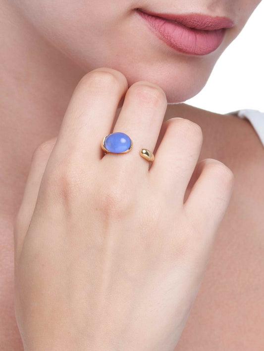 GOCCIOLINE COLLECTION RING - BLUE AGATE