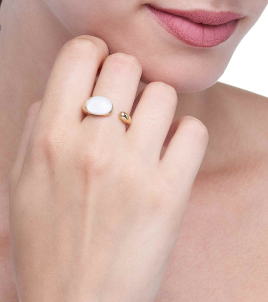 GOCCIOLINE COLLECTION RING - WHITE AGATE