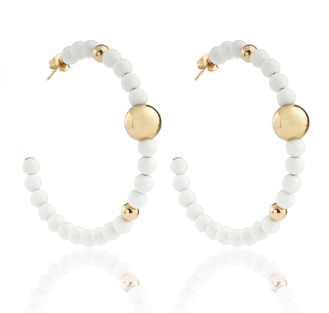 BARBARELLA COLLECTION EARRINGS - WHITE AGATE