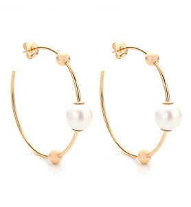 BARBARELLA COLLECTION 18KT GOLD EARRINGS - PEARL - LARGE