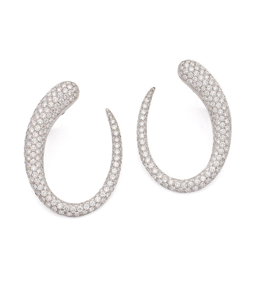 GOCCE COLLECTION EARRINGS - 18KT GOLD - WHITE DIAMONDS - LARGE