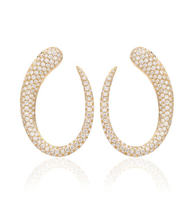 GOCCE COLLECTION EARRINGS - 18KT GOLD - WHITE DIAMONDS - LARGE