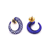 Load image into Gallery viewer, GOCCE COLLECTION WHITE DIAMONDS EARRINGS - 18KT GOLD - COBALT BLUE