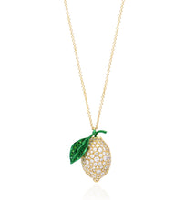 Load image into Gallery viewer, &quot;LOVE LEMONS&quot; - 18KT GOLD - WHITE DIAMONDS - NECKLACE - LARGE
