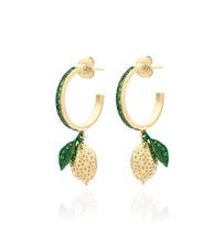 Load image into Gallery viewer, &quot;LOVE LEMONS&quot; - 18KT GOLD - TSAVORITES -  EARRINGS