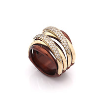 Load image into Gallery viewer, &quot;LIZZY&quot; - 18KT GOLD - WHITE DIAMONDS - BROWN