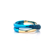 Load image into Gallery viewer, &quot;MARGAUX&quot; - 18KT GOLD - BLUE SAPPHIRES - AQUA BLUE