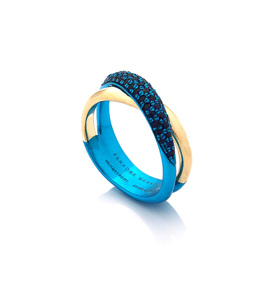 "MARGAUX" - 18KT GOLD - BLUE SAPPHIRES - AQUA BLUE