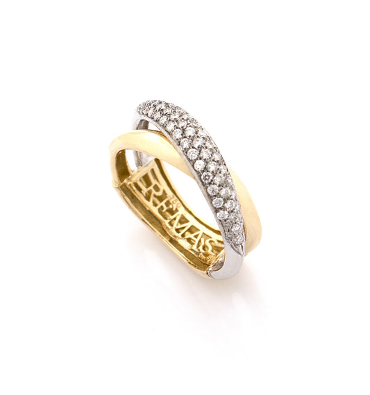 "MARGAUX" - 18KT YELLOW AND WHITE GOLD - WHITE DIAMONDS