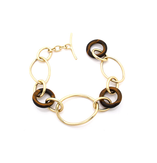 STELLA COLLECTION - 18KT GOLD BRACELET - TIGER EYE