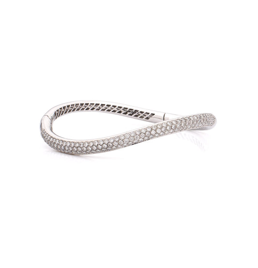 "WAVE" COLLECTION BRACELET - 18KT WHITE GOLD - WHITE DIAMOND