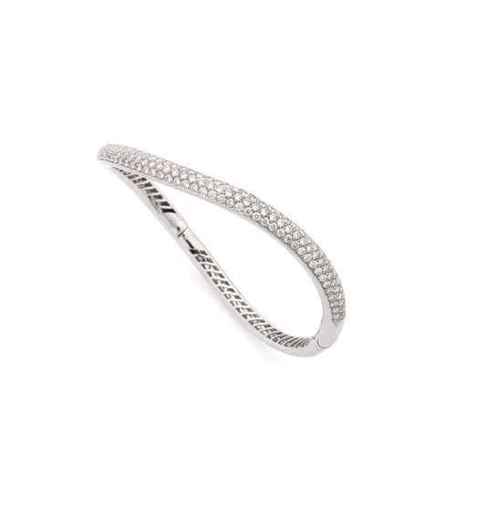"WAVE" COLLECTION BRACELET - 18KT WHITE GOLD - WHITE DIAMOND