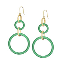 Load image into Gallery viewer, STELLA COLLECTION - 18KT GOLD - LARGE AND SMALL GREEN AGATE LINKS