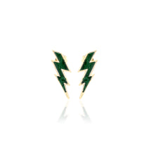 Load image into Gallery viewer, &quot;FULMINI&quot; - 18KT YELLOW GOLD/ MALACHITE - SMALL