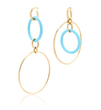 Load image into Gallery viewer, &quot;ORBITE&quot; - 18KT YELLOW GOLD - TURQUOISE LINKS LARGE