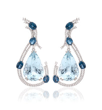 Load image into Gallery viewer, &quot;BLUE SWANS&quot; - 18KT WHITE GOLD - AQUAMARINE