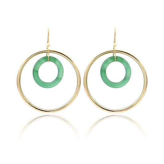 "ORBITE CAPRI" - 18KT YELLOW GOLD - GREEN AGATE LINKS