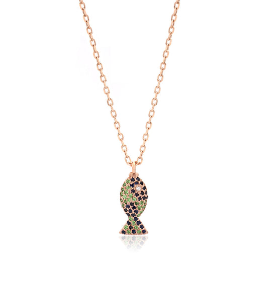 "PESCIOLINI" - STERLING SILVER - BLUE SAPPHIRES & TSAVORITE