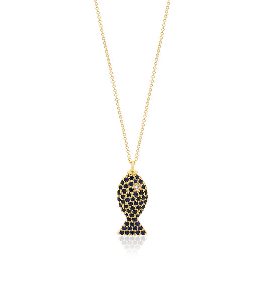 "PESCIOLINI" - 18KT GOLD AND BLUE SAPPHIRES