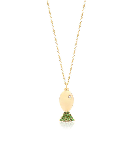 "PESCIOLINI" - 18KT GOLD AND TSAVORITE