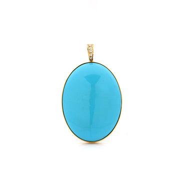 18KT YELLOW GOLD - TURQUOISE - PENDANT