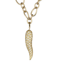 Load image into Gallery viewer, &quot;HORN&quot; - 18KT GOLD - WHITE DIAMONDS - MEDIUM