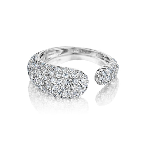 GOCCE COLLECTION WHITE DIAMONDS RING - 18KT WHITE GOLD