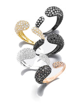 Load image into Gallery viewer, GOCCE COLLECTION BROWN DIAMONDS RING - 18KT ROSE/BLACK RHODIUM