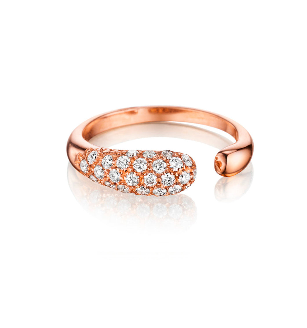 GOCCE COLLECTION WHITE DIAMONDS RING - 18KT ROSE GOLD - SMALL