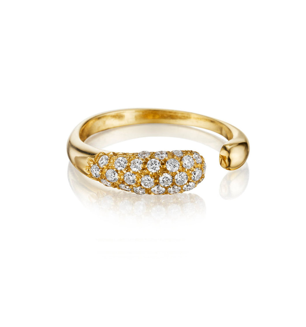 GOCCE COLLECTION WHITE DIAMONDS RING - 18KT GOLD - SMALL