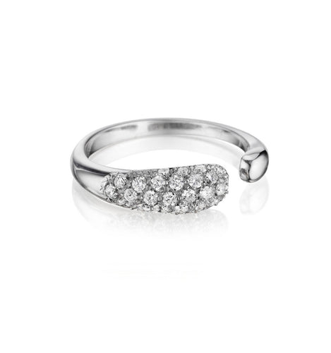 GOCCE COLLECTION WHITE DIAMONDS RING - 18KT WHITE GOLD - SMALL