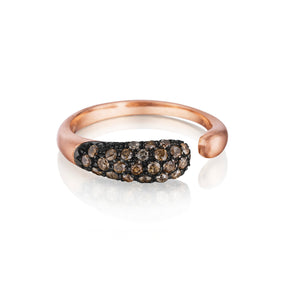 GOCCE COLLECTION BROWN DIAMONDS RING - 18KT MATTE ROSE GOLD - SMALL